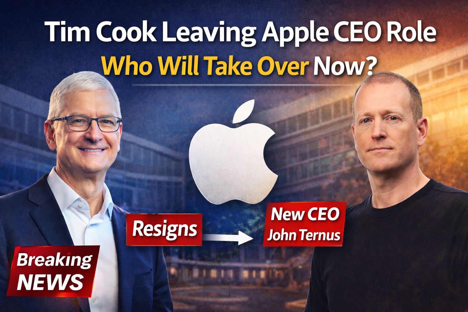 Tim Cook steps down, Ternus takes over