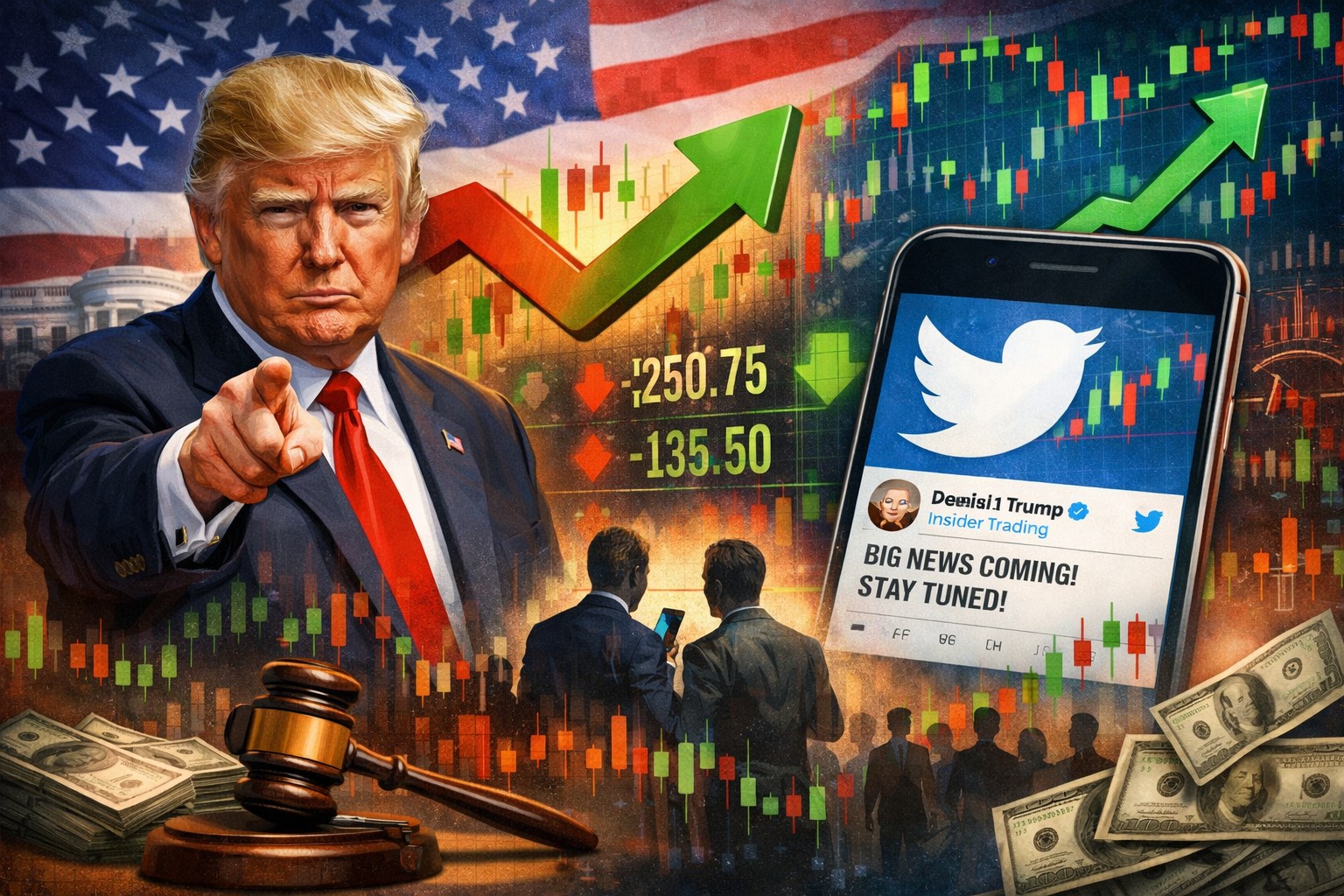 Trump, stock market, and Twitter influences