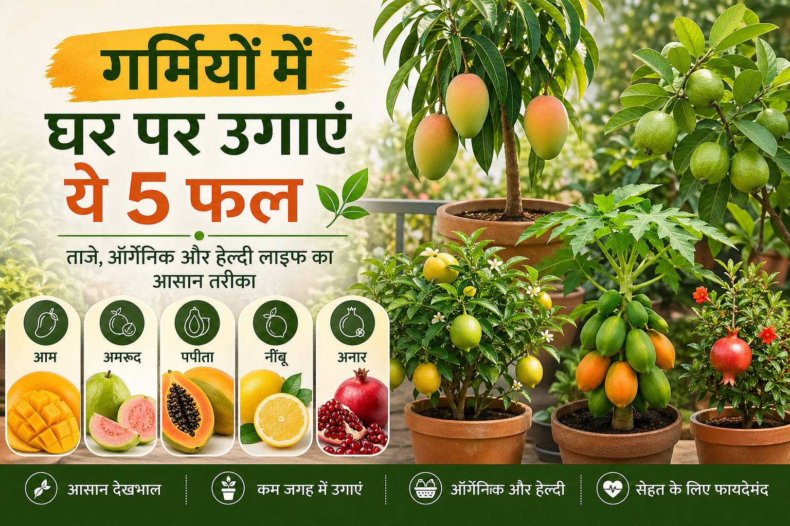 गर्मियों में घर पर उगाएं फल