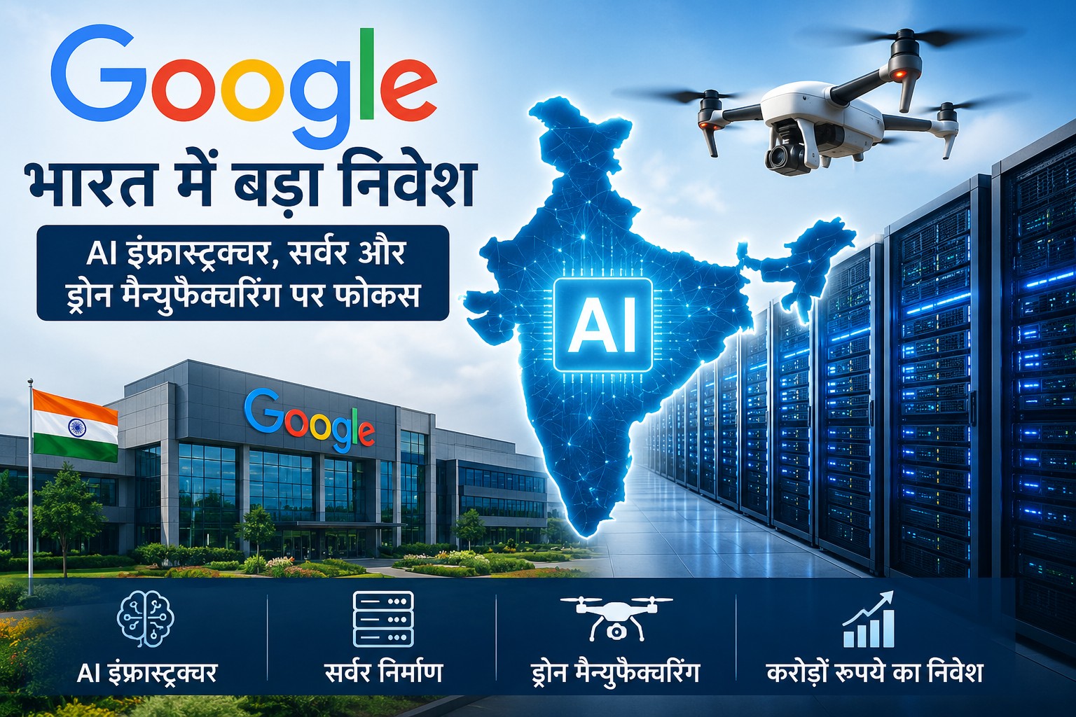 गूगल का भारत में बड़े निवेश का प्लान।