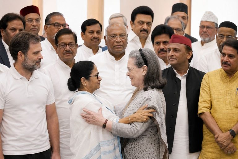 Politicians greet in formal gathering